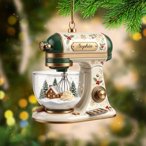 Personalized Cream Vintage Stand Mixer Christmas Ornament Baker Gift