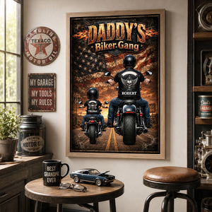 Personalized "Daddy's Biker Gang" Poster – Father's Day Gift For Dad & Husband
