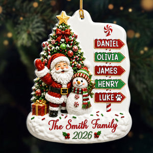 "Together Is The Best Place To Be This Christmas" β Personalized Relief White Acrylic Ornament