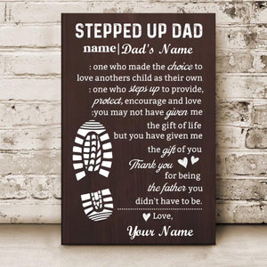 Personalized "Stepped Up Dad" Canvas - Customizable Names