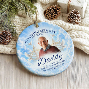 "In Loving Memory β Your Love Lives On" β Personalized Ceramic Ornament | Memorial Gift & Funeral Keepsake