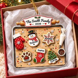 Personalized "Family Gingerbread Cookie" Acrylic Ornament β Holiday Keepsake For Families