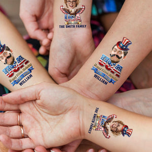 Custom Party Tattoo- Personalized America 250th Anniversary Gifts For Mom, Dad, Brother, Sister, Kids