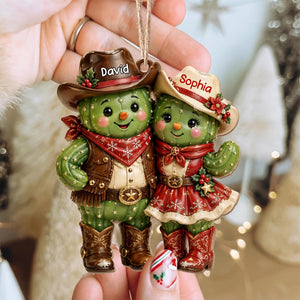 Our First Christmas Together β Personalized Cowboy Couple Wooden Ornament | Custom Keepsake Gift For Couples