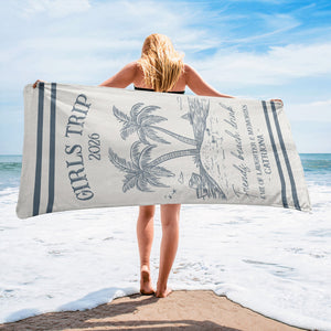 Girls Trip 2026 Gift – Personalized Beach Towel For Best Friends & Bachelorette Parties