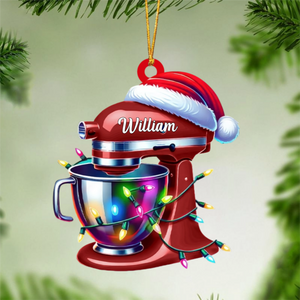 Personalize Custom Name Baker Christmas Ornament, Santa Christmas Gift