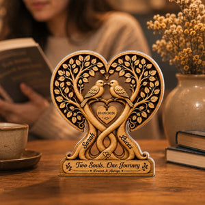 "Two Souls, One Journey" – Personalized Acrylic Plaque | Custom Anniversary Gift & Wedding Decor