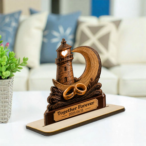 "Together Through Life" โ Personalized Wood Plaque With Flat Base | Gift For Couples