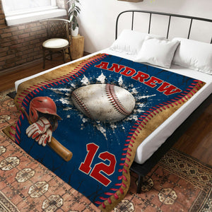 Baseball Player Gift For Son – Personalized Senior Night Baseball Blanket & Team Keepsake