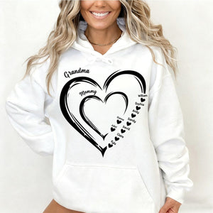 Personalized Heart In Heart grandma Pure cotton hoodie
