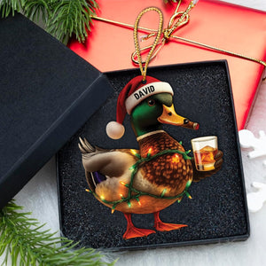 Personalized Duck Hunting Custom Name Acrylic Ornament Christmas Gift for Hunter