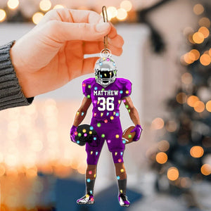Personalized Christmas football ornament, for football players and football lovers