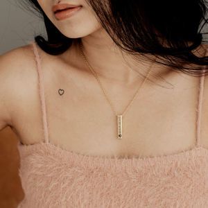 Personalised Engraved Bar Urn Ashes Memorial Necklace with Text Cremation Jewelry