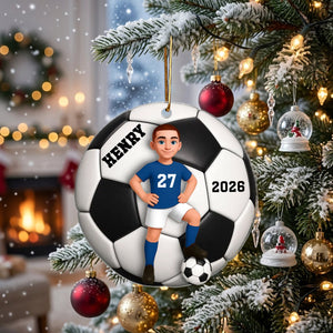 Soccer Girl Boy - Personalized Acrylic Ornament Christmas Gift For Daughter, Gift For Son