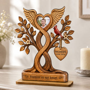 "Forever In Our Hearts" โ Personalized Wooden Plaque | Heartfelt Sympathy Gift For Loved Ones