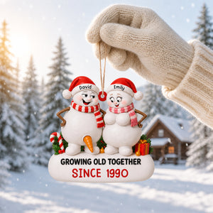 "Growing Old Together" – Personalized Acrylic Hanging Ornament | Gift For Couples