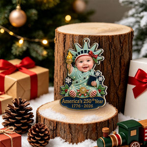 "Liberty Baby" β Personalized Acrylic Ornament | Patriotic Baby Keepsake Gift