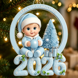 Personalized Baby's First Christmas Ornament – Pink Tree Acrylic Keepsake For Newborns