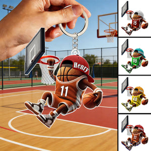 Custom Name Basketball Personalized Acrylic Keychain Basketball Team Gift
