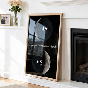 Custom Couple Birth Date Moon Phase - Personalized Poster - Valentine's Day Gift For Couple