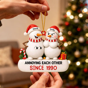 "Annoying Each Other Since" β Personalized Acrylic Hanging Ornament | Gift For Couples
