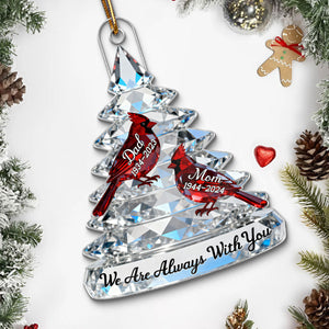 "Memorial Tree Cardinals" β Personalized Acrylic Ornament | Remembrance & Sympathy Gift For The Whole Family