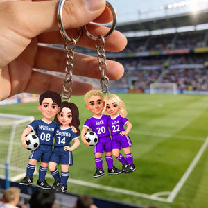 Soccer Couple I'll Always Be Your Biggest Fan Custom Action Figure - Personalized Acrylic Keychain