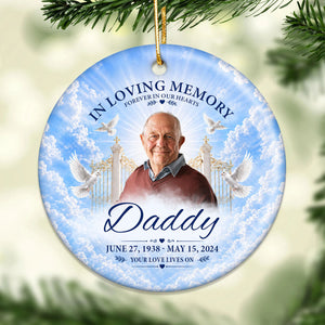"In Loving Memory β Your Love Lives On" β Personalized Ceramic Ornament | Memorial Gift & Funeral Keepsake