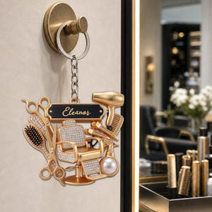 Master of Style, Personalized Keychain, Gift for Hairstylist Lovers