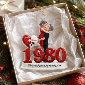 "The Year I Found My Missing Piece" – Personalized Acrylic Ornament | Christmas Keepsake For Couples