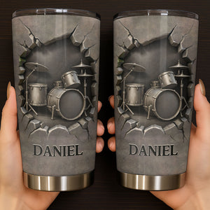 Personalized Beat To The Rhythm Drum Set Tumbler, Gift For Drummers and Music Lovers