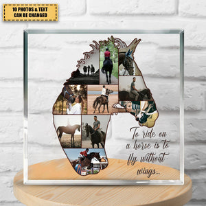 Horse Collage Photo Personalized Acrylic Plaque Gift For Horse Riders, Horse Lover