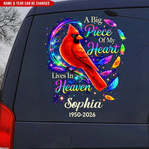 Memorial Gift For Loss Of Loved One – Personalized Cardinal Decal "Forever Loved – My Guardian Angel"