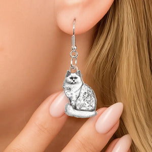 Personalized Chinoiserie Toile Dog Mom Cat Mom Cutout Earrings