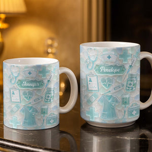 "Dedicated Nurse" Sea Glass โ Personalized Mug | Gift For Nurse Lovers