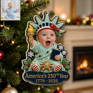 "Liberty Baby" β Personalized Acrylic Ornament | Patriotic Baby Keepsake Gift
