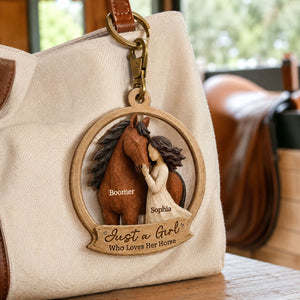 "Girl Loves Horse" β Personalized Wooden Ornament | Keepsake Gift For Horse Lovers