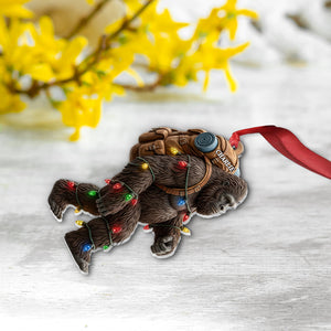 Sasquatch Holiday Spirit - Personalized Acrylic Ornament Gift For Hiking Lover