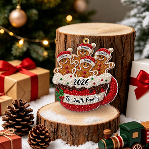 "Gingerbread Family Christmas" โ Personalized Acrylic Ornament | Holiday Keepsake For Families