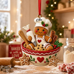 Personalized Gingerbread Chef Ornament β "Baking Spirits Bright" Christmas Decor