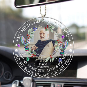 Custom Photo My Mind Still Talks To You - Personalized Circle Acrylic Ornament