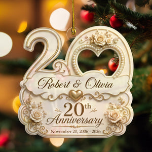 "Mr & Mrs" Personalized Wedding Anniversary Acrylic Ornament โ Christmas Keepsake Gift For Couples