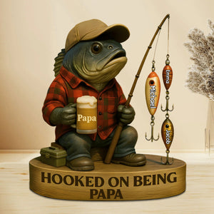 Fishing Dad Acrylic Plaque - Personalized Gift For Dad,Grandpa