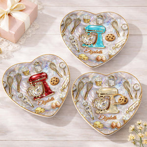 Gift For Bakers & Cookie Lovers β Personalized "Baking With Love" Jewelry Dish