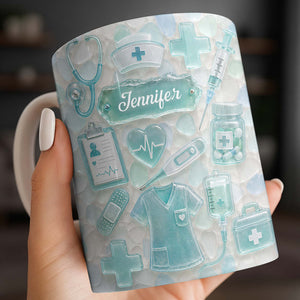 "Dedicated Nurse" Sea Glass โ Personalized Mug | Gift For Nurse Lovers