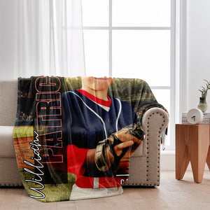 Any Photo, Name, School.... - Personalized Basketball Blanket