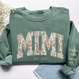 Custom Floral GIGI Sweatshirt – Personalized Grandma Est Year & Grandkids Names