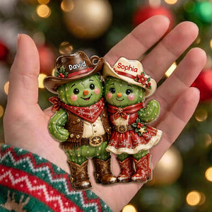Our First Christmas Together β Personalized Cowboy Couple Wooden Ornament | Custom Keepsake Gift For Couples