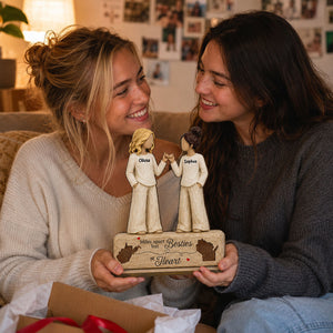 "Pinky Promise Miles Apart" – Personalized Wooden Plaque | Long Distance Friendship Gift For Best Friends