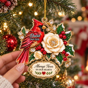 "Always Near Your Heart" β Personalized Acrylic Ornament | Memorial Gift For Loss Of Loved One